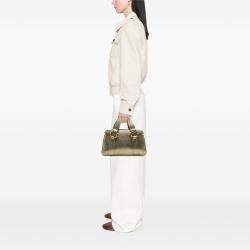 Pre Owned Gucci Gold Metallic Calfskin Metal Bamboo Handbag