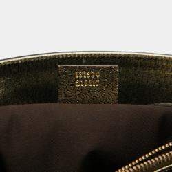 Pre Owned Gucci Gold Metallic Calfskin Metal Bamboo Handbag