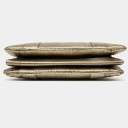 Pre Owned Gucci Gold Metallic Calfskin Metal Bamboo Handbag