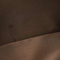 Pre Owned Gucci Beige/Brown GG Supreme Canvas and Leather Embroidered Patches Pouch