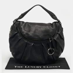 Pre Owned Gucci Black Leather Medium Icon Bit Hobo