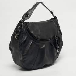 Pre Owned Gucci Black Leather Medium Icon Bit Hobo