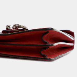 Pre Owned Gucci Red Medium Suede Dionysus Shoulder Bag