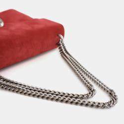 Pre Owned Gucci Red Medium Suede Dionysus Shoulder Bag