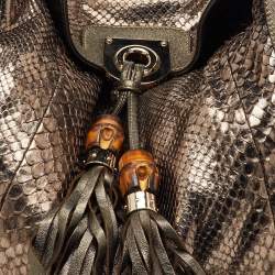 Pre Owned Gucci Metallic Python Medium Babouska Indy Hobo