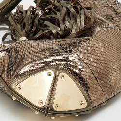 Pre Owned Gucci Metallic Python Medium Babouska Indy Hobo