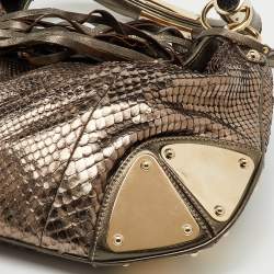 Pre Owned Gucci Metallic Python Medium Babouska Indy Hobo