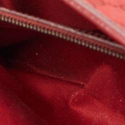 Pre Owned Gucci Red GG Canvas and Leather Bamboo Bullet Bag