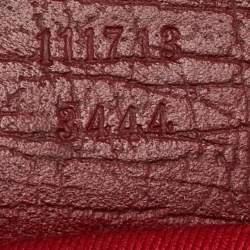 Pre Owned Gucci Red GG Canvas and Leather Bamboo Bullet Bag