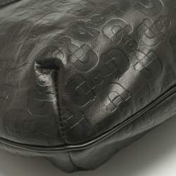 Pre Owned Gucci Choco Brown Horsebit Embossed Leather Small Shoulder Bag