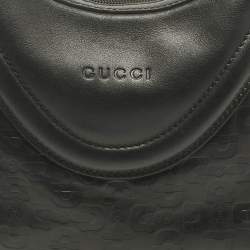 Pre Owned Gucci Choco Brown Horsebit Embossed Leather Small Shoulder Bag