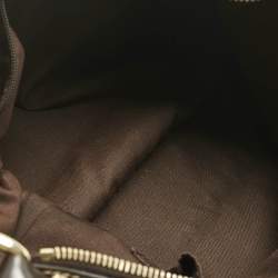 Pre Owned Gucci Brown/Beige GG Canvas and Leather Abbey D-Ring Hobo