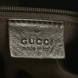 Pre Owned Gucci Brown/Beige GG Canvas and Leather Abbey D-Ring Hobo