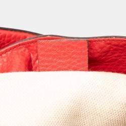Pre Owned Gucci Red Medium Leather Soho Chain Tote