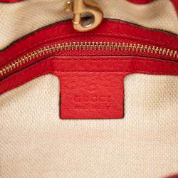 Pre Owned Gucci Red Medium Leather Soho Chain Tote