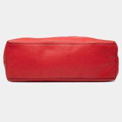 Pre Owned Gucci Red Medium Leather Soho Chain Tote