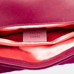 Pre Owned Gucci Purple Small GG Marmont Matelasse Velvet Shoulder Bag