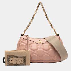 Pre Owned Gucci Pink Small GG Matelasse Leather Satchel