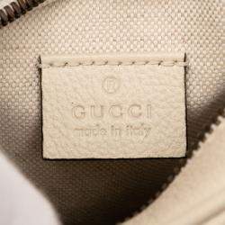 Pre Owned Gucci White Mini Grained Calfskin Logo Crossbody