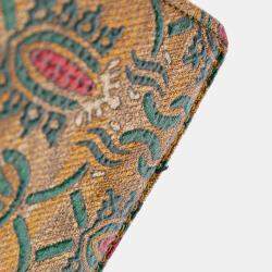 Pre Owned Gucci Gold Small Canvas Brocade Sylvie Satchel