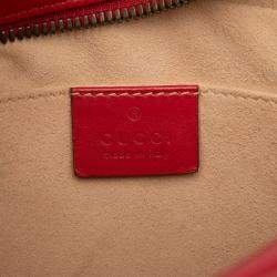 Pre Owned Gucci Red Small GG Marmont Matelasse Leather Crossbody