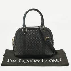 Pre Owned Gucci Black Microguccissima Leather Mini Nice Dome Bag