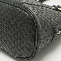 Pre Owned Gucci Black Microguccissima Leather Mini Nice Dome Bag