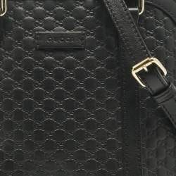 Pre Owned Gucci Black Microguccissima Leather Mini Nice Dome Bag