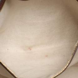 Pre Owned Gucci Red GG Canvas and Leather Medium Web Ophidia Tote