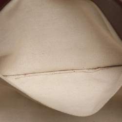 Pre Owned Gucci Red GG Canvas and Leather Medium Web Ophidia Tote