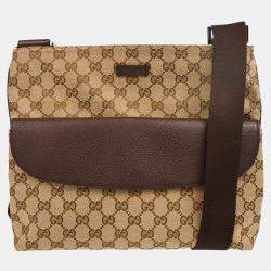 Pre Owned Gucci Beige GG Shoulder Bag
