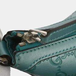 Pre Owned Gucci Light Blue Guccissima GG Hobo Handbag