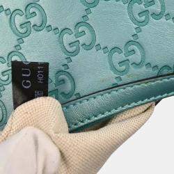 Pre Owned Gucci Light Blue Guccissima GG Hobo Handbag
