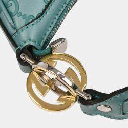 Pre Owned Gucci Light Blue Guccissima GG Hobo Handbag