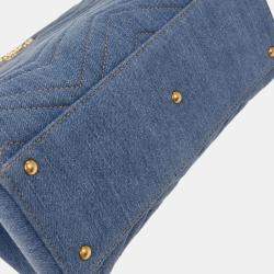 Pre Owned Gucci Blue Denim Marmont 2way Handbag