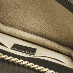 Pre Owned Gucci Black Leather Dollar Interlocking G Flap Chain Shoulder Bag