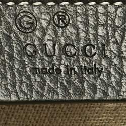 Pre Owned Gucci Black Leather Dollar Interlocking G Flap Chain Shoulder Bag