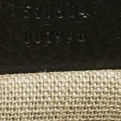 Pre Owned Gucci Black Leather Dollar Interlocking G Flap Chain Shoulder Bag