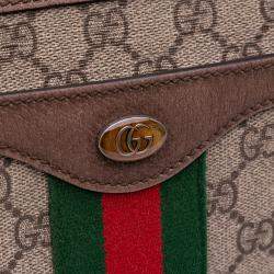 Pre Owned Gucci Brown Medium GG Supreme Ophidia Crossbody