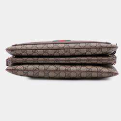 Pre Owned Gucci Brown Medium GG Supreme Ophidia Crossbody