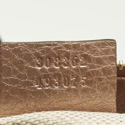 Pre Owned Gucci Rose Gold Leather Soho Working Tote