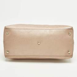 Pre Owned Gucci Rose Gold Leather Soho Working Tote