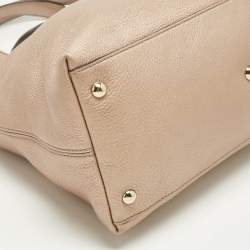 Pre Owned Gucci Rose Gold Leather Soho Working Tote