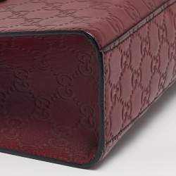 Pre Owned Gucci Red Microguccissima Leather Medium Emily Chain Shoulder Bag