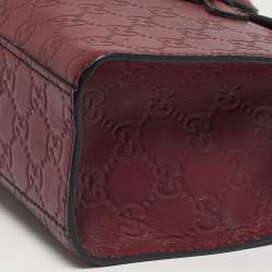 Pre Owned Gucci Red Microguccissima Leather Medium Emily Chain Shoulder Bag