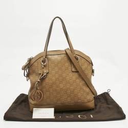 Pre Owned Gucci Tan Guccissima Leather Charm Dome Satchel