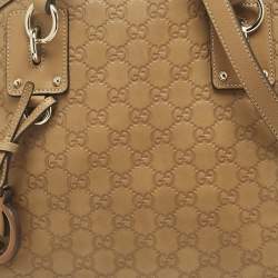 Pre Owned Gucci Tan Guccissima Leather Charm Dome Satchel