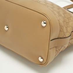 Pre Owned Gucci Tan Guccissima Leather Charm Dome Satchel