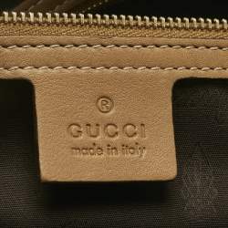 Pre Owned Gucci Tan Guccissima Leather Charm Dome Satchel