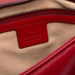 Pre Owned Gucci Red Medium GG Marmont Matelasse Leather Shoulder Bag